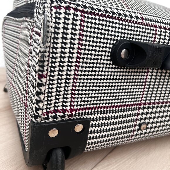London Fog Under the Seat Carryon Sheffield Roller Bag 15IN Houndstooth #1470 - Picture 9 of 16